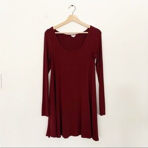 Garage Deep Red Long Sleeve Dress